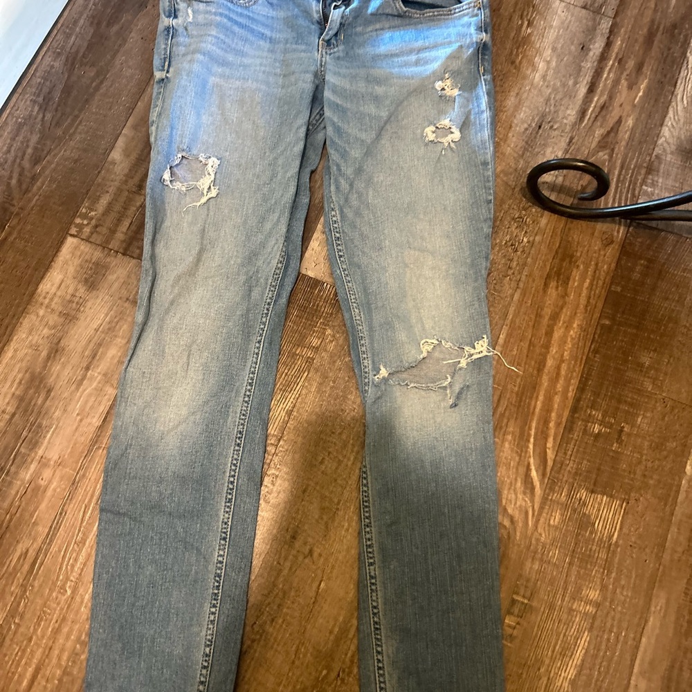 Hollister Light Blue Distressed Skinny Jeans